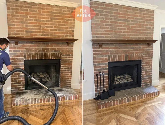 Alhambra Chimney Sweep carefully sanitizing a fireplace in Alhambra, CA