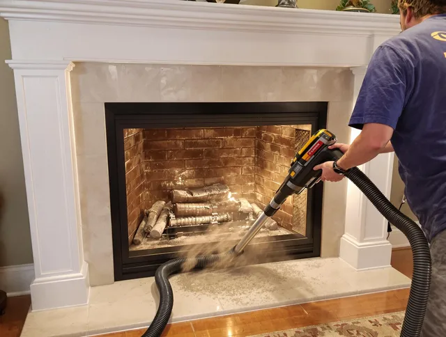 Fireplace cleaning performed by Alhambra Chimney Sweep in Alhambra, CA